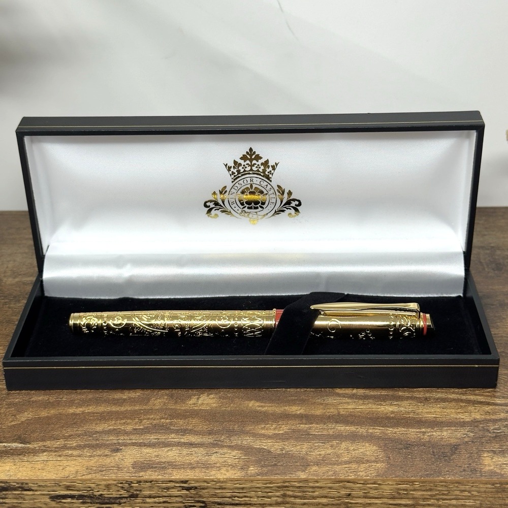 Windsor Castle Iridium Point Germany Fountain Pen Gold Plated Excellent IOB #6